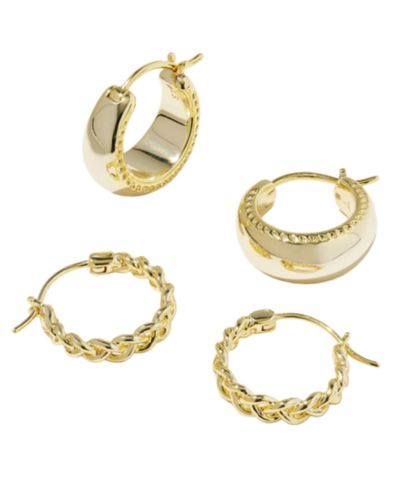 Kendra Scott Набор серег Gabriella Huggie, позолоченное золото 14k, 2 шт
