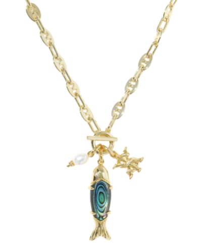 Подвеска Kendra Scott Parker Fish Long Charm, позолоченное золото 14k