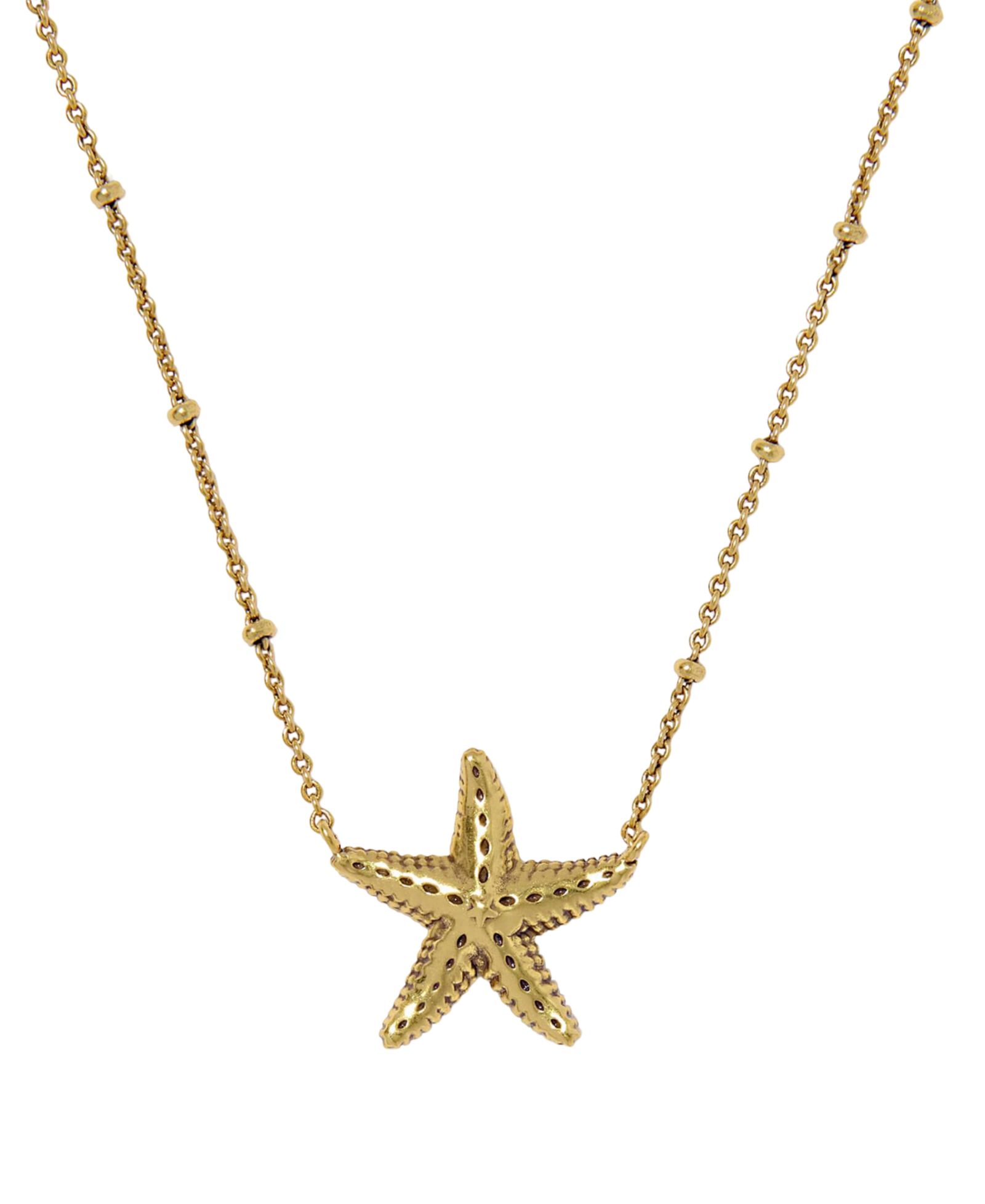 Kendra Scott Золотистое ожерелье-подвеска Parker Starfish Metal Short