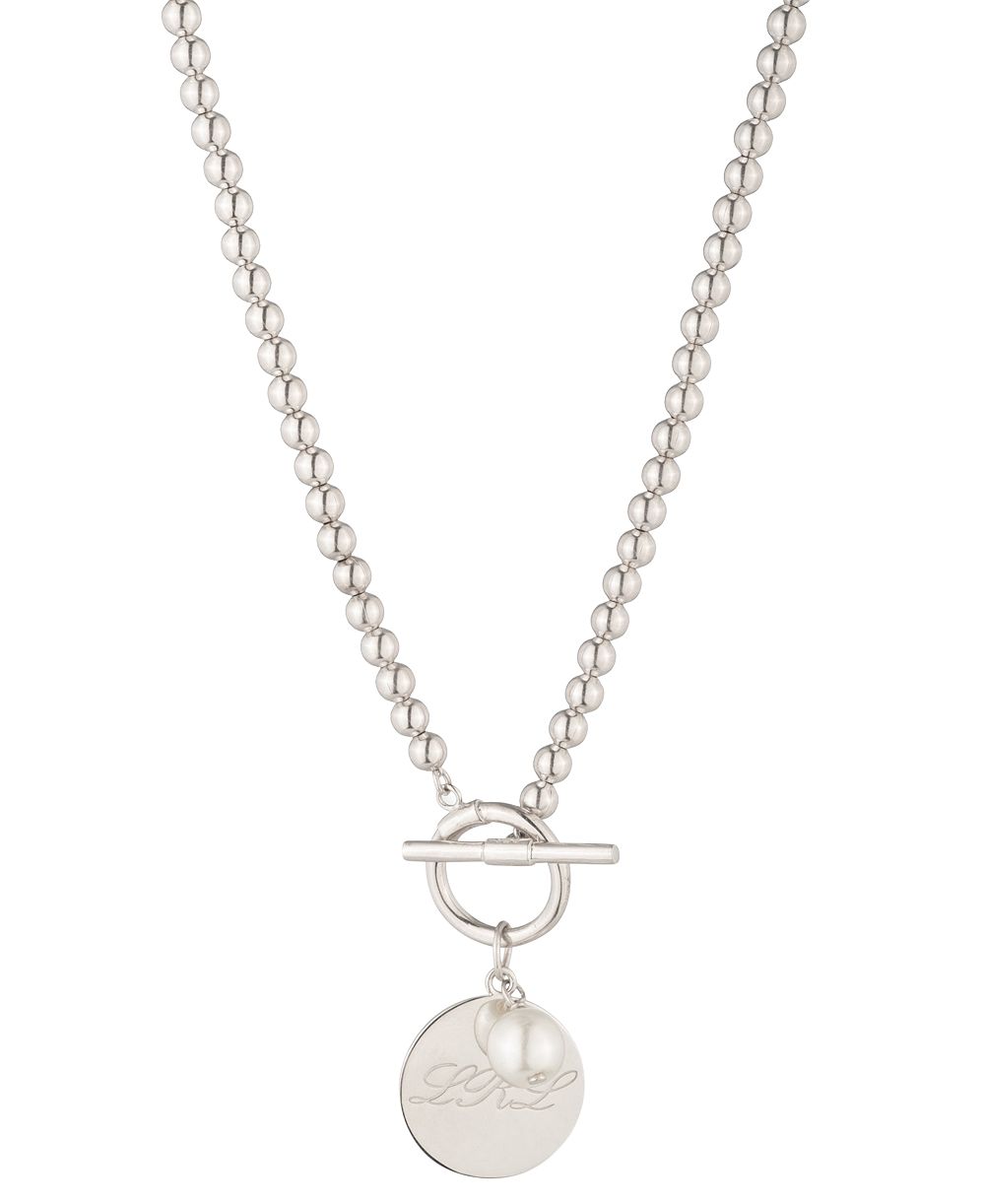Lauren Ralph Lauren Sterling Silver Imitation Pearl Drop Necklace