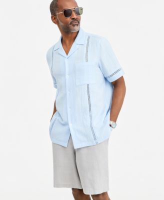 Мужская рубашка Club Room Gauze Camp Collar Short-Sleeve