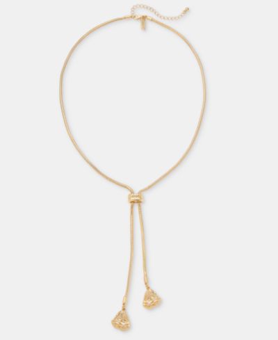 I.N.C. International Concepts Pavé Shell Lariat Necklace, 22" + 3" extender, Macy's Exclusive