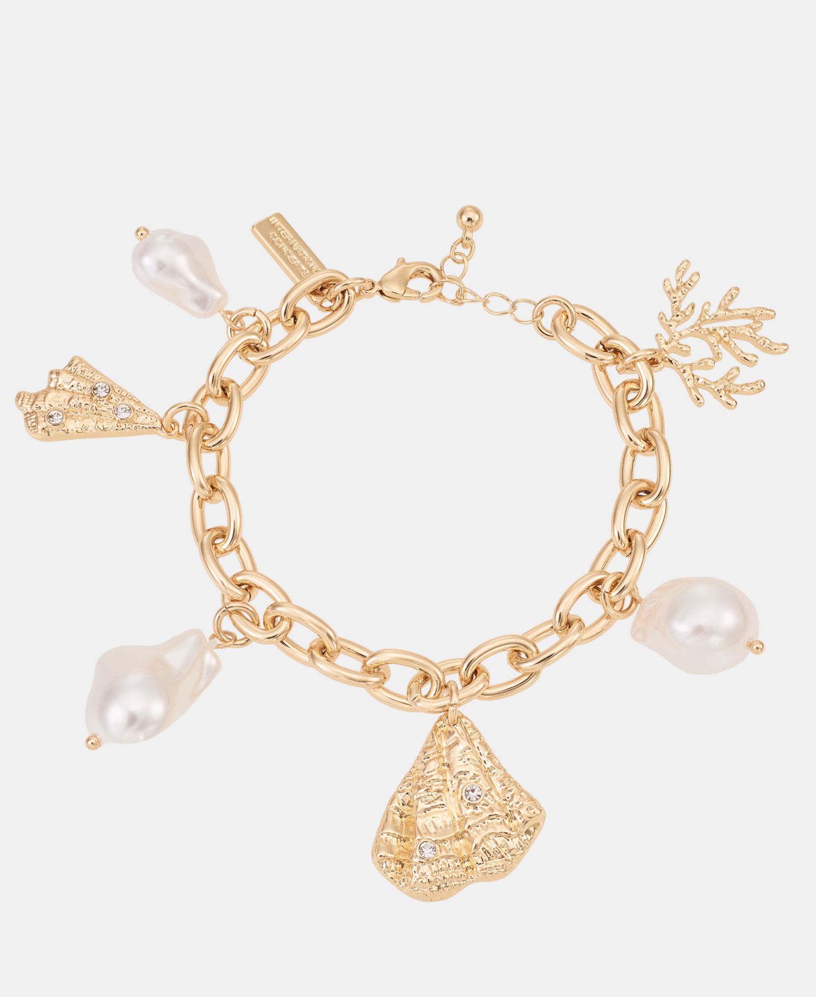 Браслет I.N.C. International Concepts Pavé & Imitation Pearl Sealife Charm