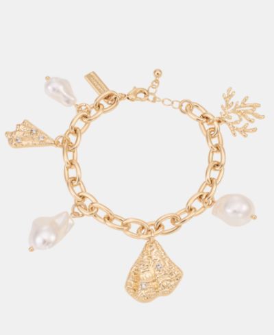 Браслет I.N.C. International Concepts Pavé & Imitation Pearl Sealife Charm