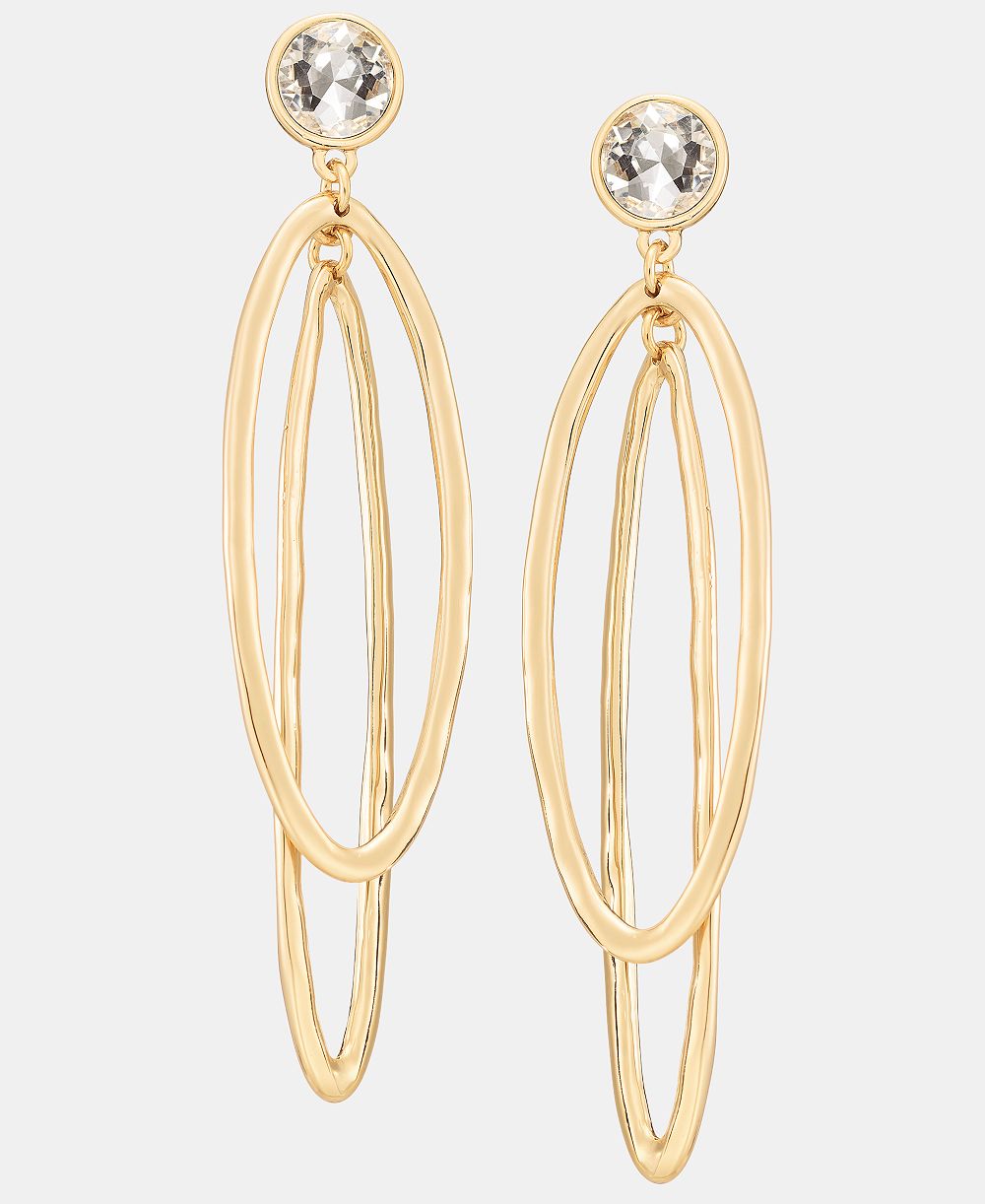 I.N.C. International Concepts Crystal Double Oval Statement Earrings, Macy's Exclusive