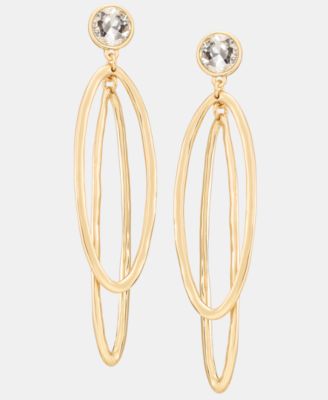 Серьги I.N.C. International Concepts Crystal Double Oval