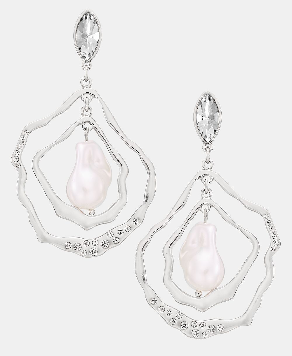 Серьги-подвески I.N.C. International Concepts Pavé & Imitation Pearl Orbital