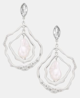 Серьги-подвески I.N.C. International Concepts Pavé & Imitation Pearl Orbital