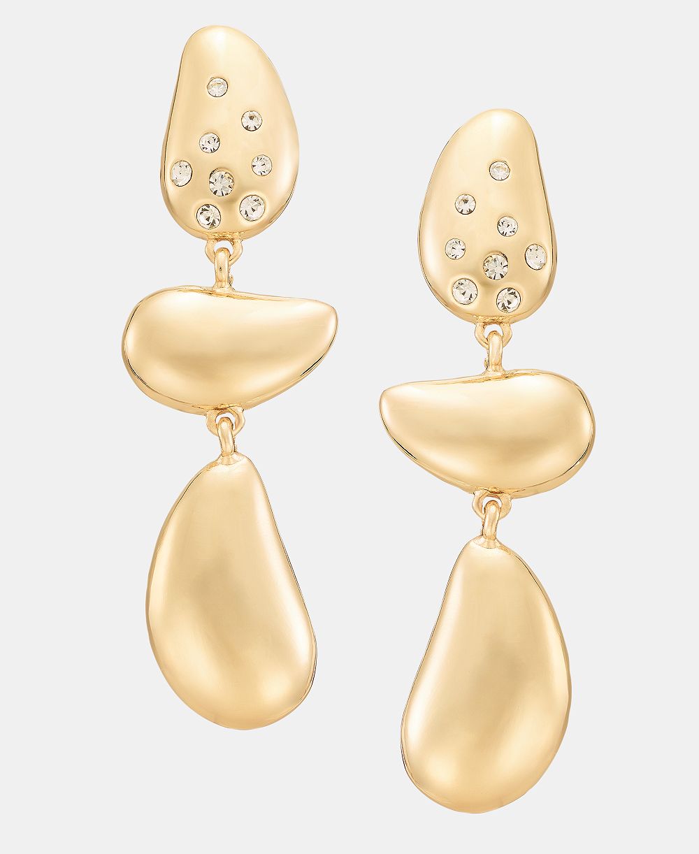 I.N.C. International Concepts Pavé Tear-Shape Triple Drop Earrings, Macy's Exclusive
