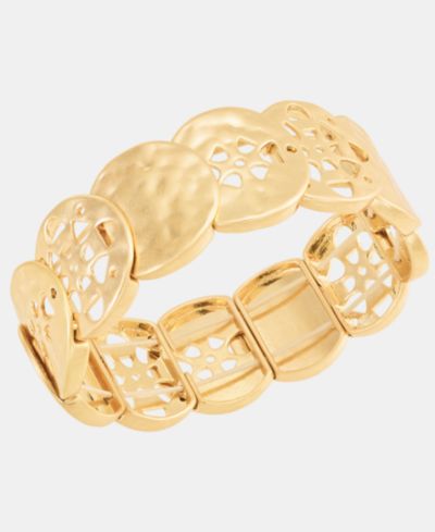 Золотистый браслет Style & Co Gold-Tone Circle Stretch