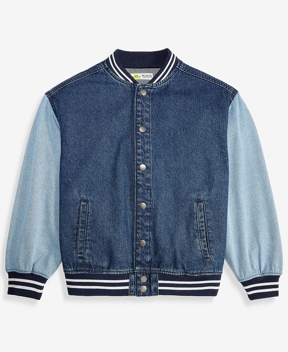Epic Threads Boys' XS-XL Cotton Denim Varsity Jacket, Macy's Exclusive