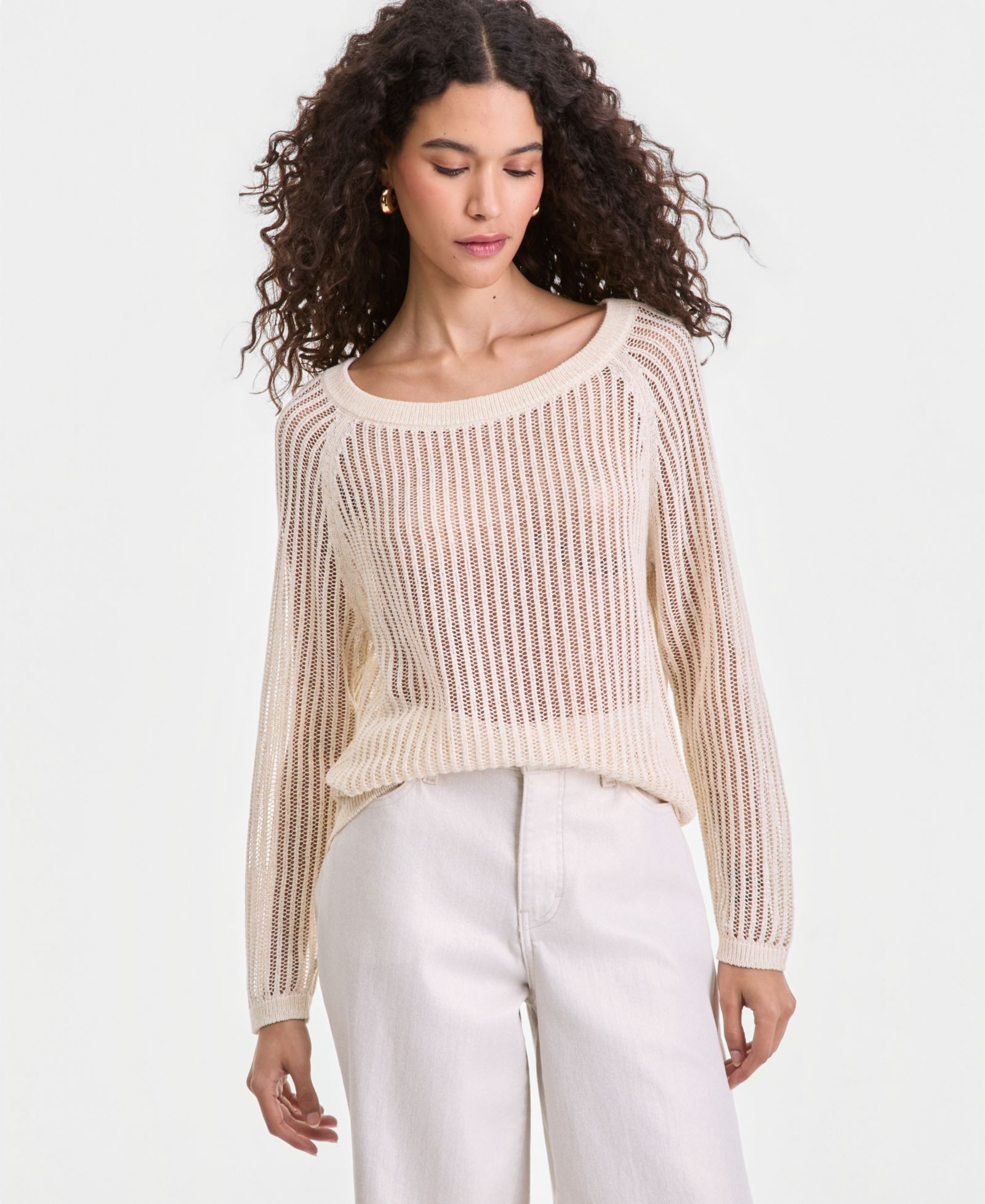 Свитер I.N.C. International Concepts Women's Open Weave Boat-Neck