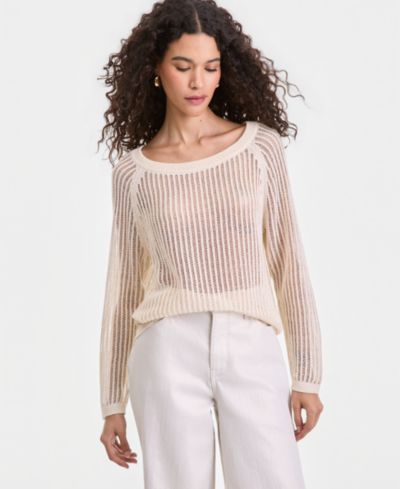 Свитер I.N.C. International Concepts Women's Open Weave Boat-Neck