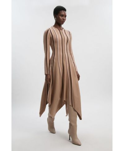 Karen Millen Women's Asymmetric Hem Knit Midi Dress