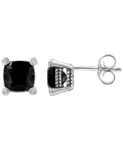 EFFY Collection серьги с бриллиантами (1/20 ct. t.w.) и ониксом из стерлингового серебра