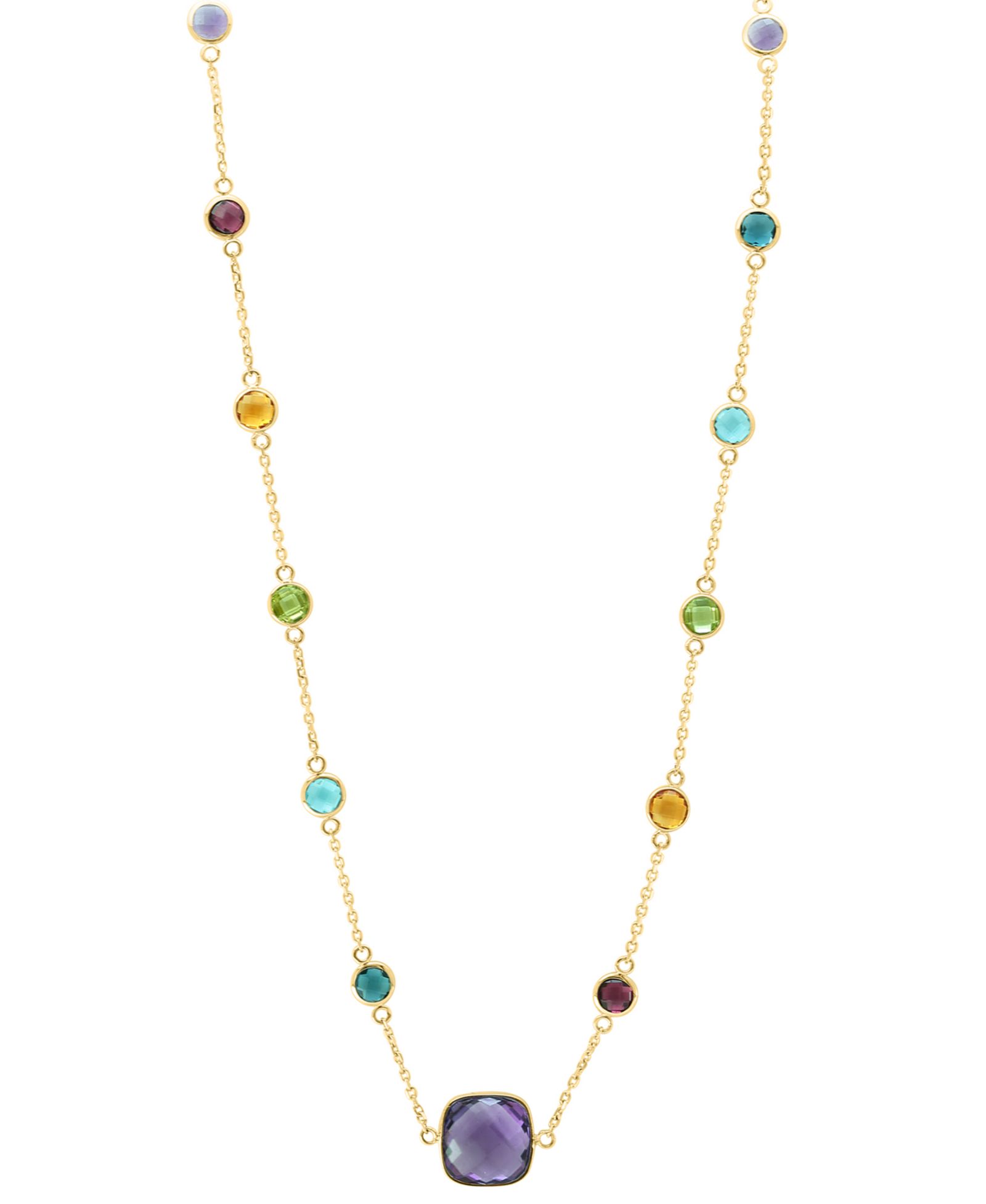 EFFY Collection Ожерелье с многоцветными драгоценными камнями, 14k Yellow Gold