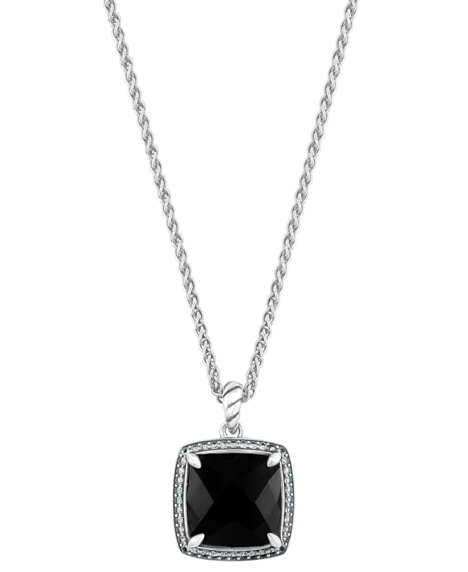 EFFY Collection ожерелье с белым топазом и ониксом из стерлингового серебра