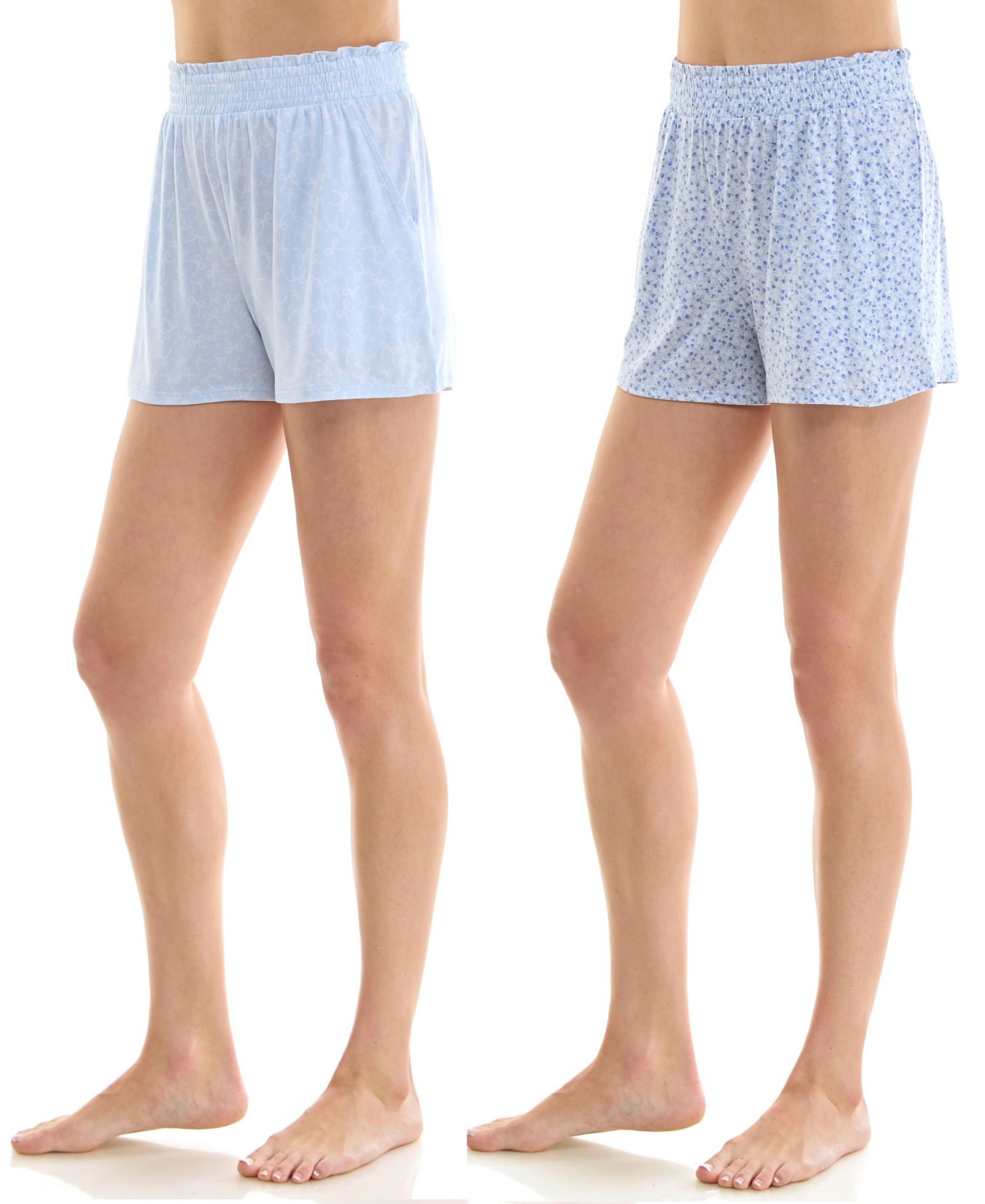 Jaclyn Intimates Women's Faux Smocked Pajama Shorts, 2-Pack