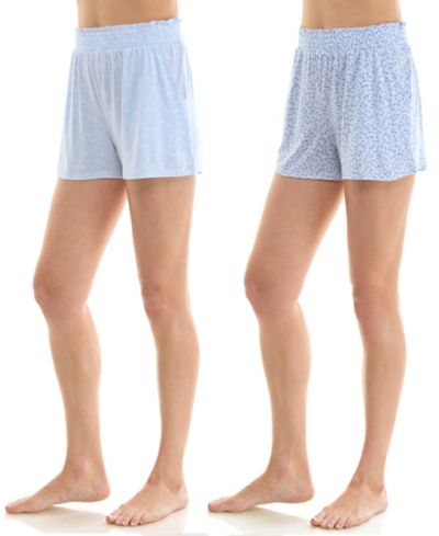 Jaclyn Intimates Women's Faux Smocked Pajama Shorts, 2-Pack
