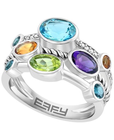 Кольцо EFFY Collection с бриллиантом и многоцветными драгоценными камнями