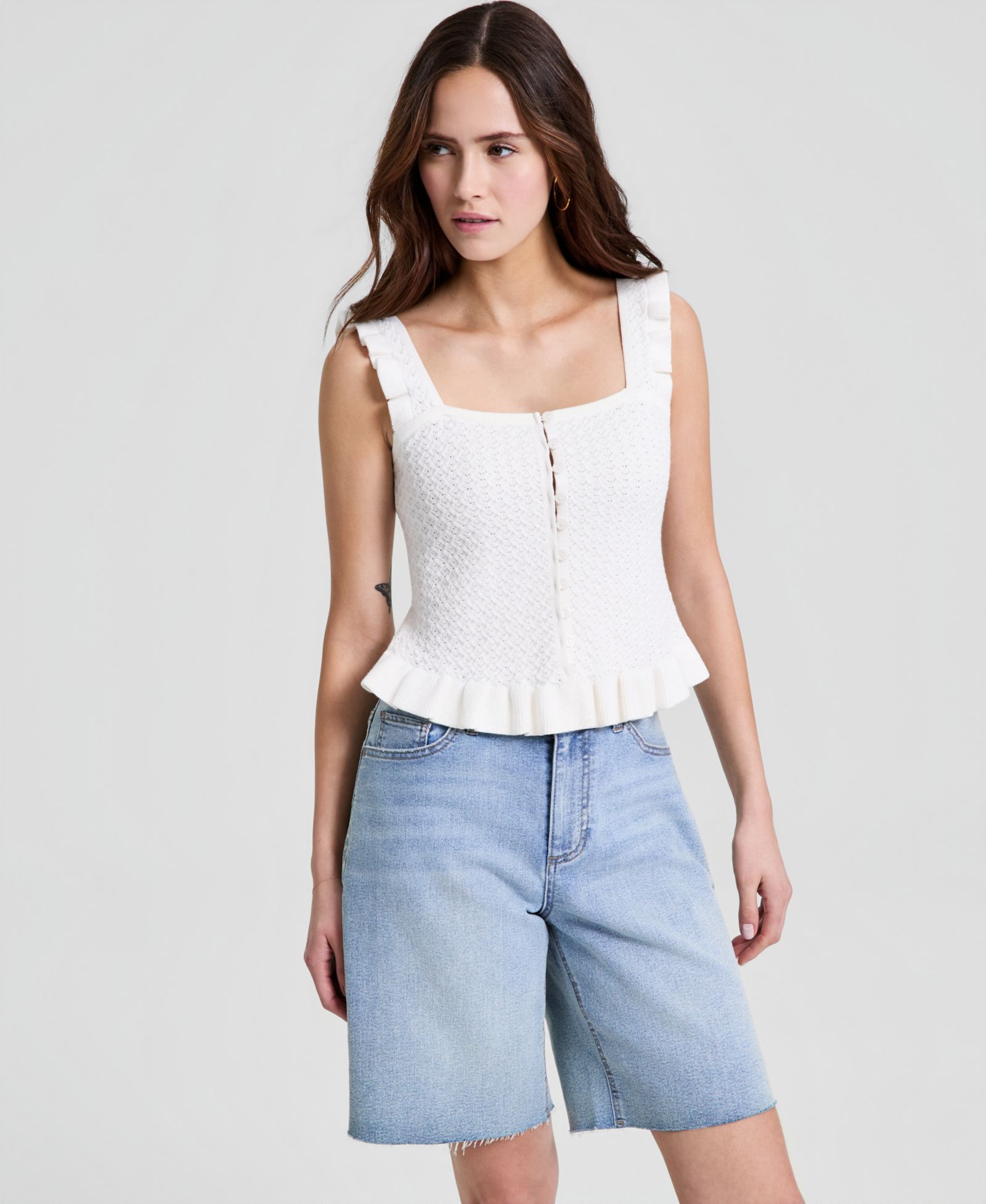 And Now This Женский корсетный топ Square Neck Petite