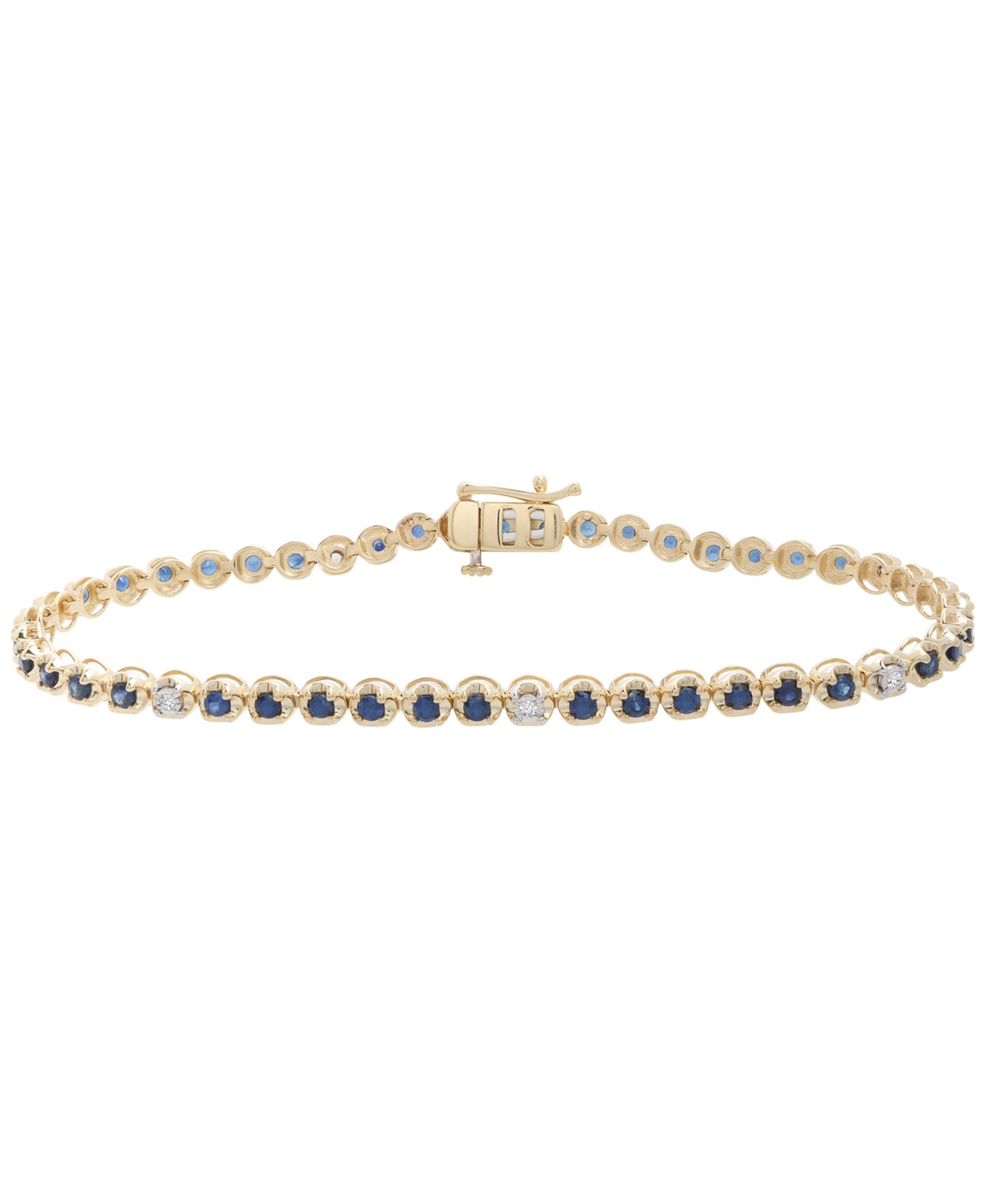 Macy's Браслет с сапфиром (2 ct. t.w.) и бриллиантами из желтого золота 10k