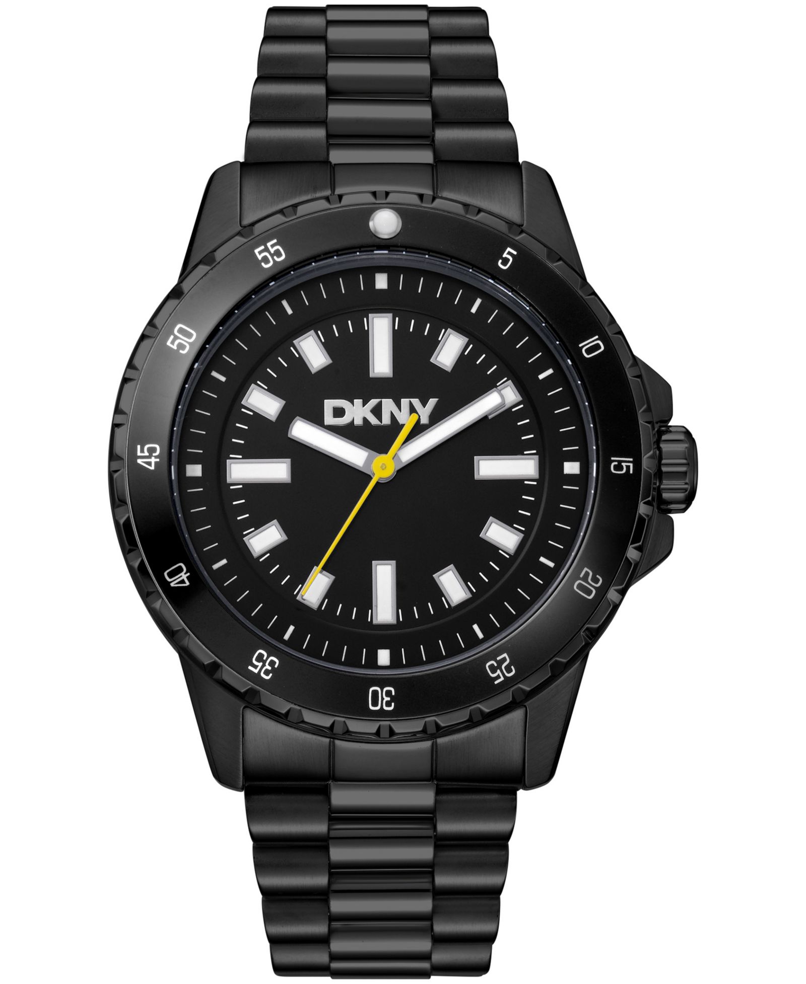 Мужские часы DKNY Black Dial Black Stainless Steel Bracelet 43mm