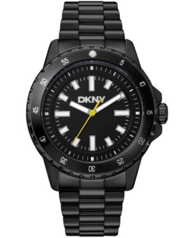 Мужские часы DKNY Black Dial Black Stainless Steel Bracelet 43mm