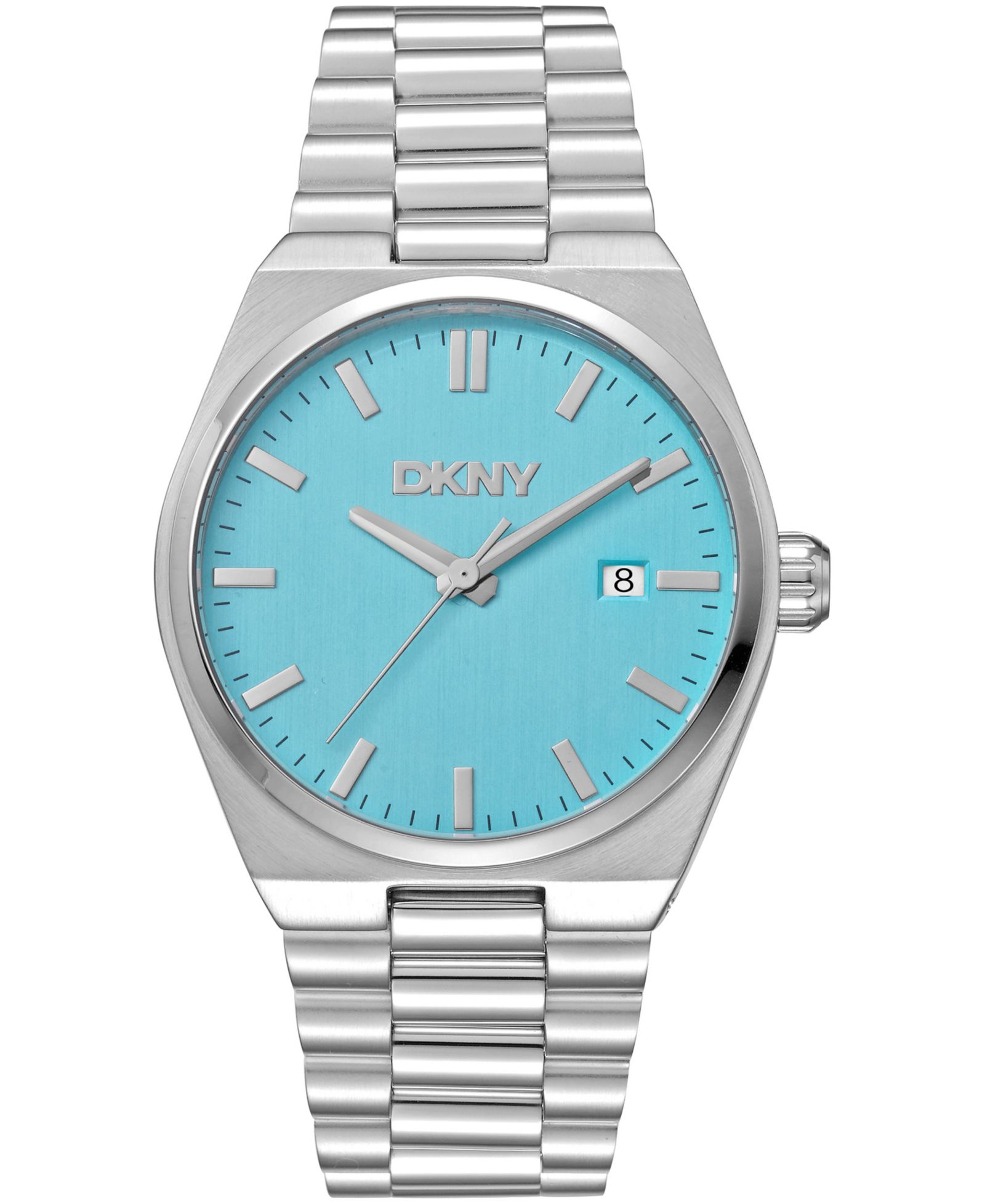 DKNY Men's Date Light Blue Dial Stainless Steel Bracelet Watch, 40mm