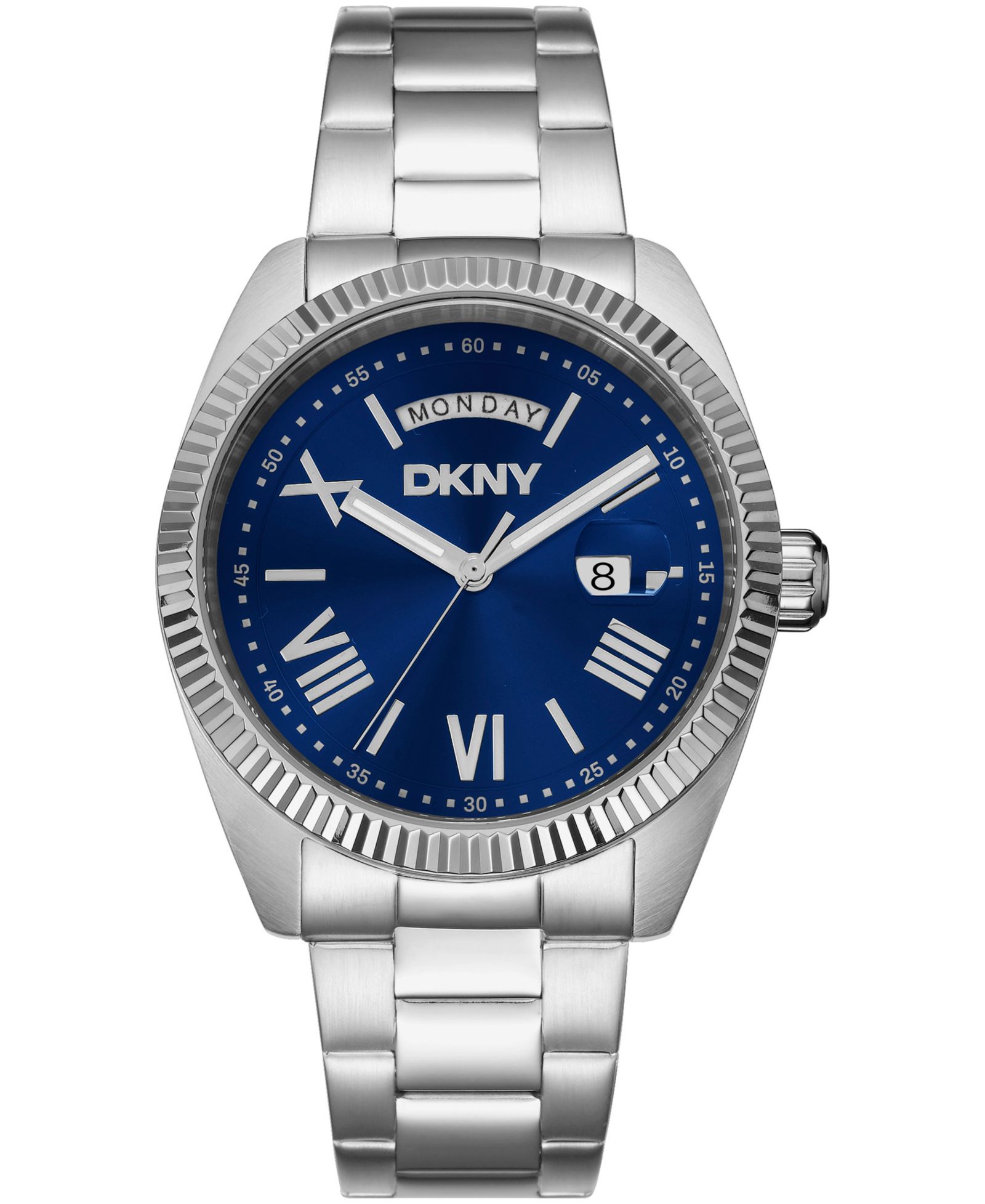 Мужские часы DKNY Day Date Blue Dial Stainless Steel Bracelet 41mm
