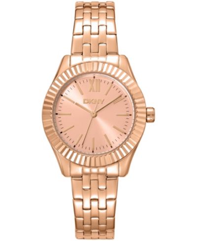Женские часы DKNY, розовое золото, стальной браслет, 30mm