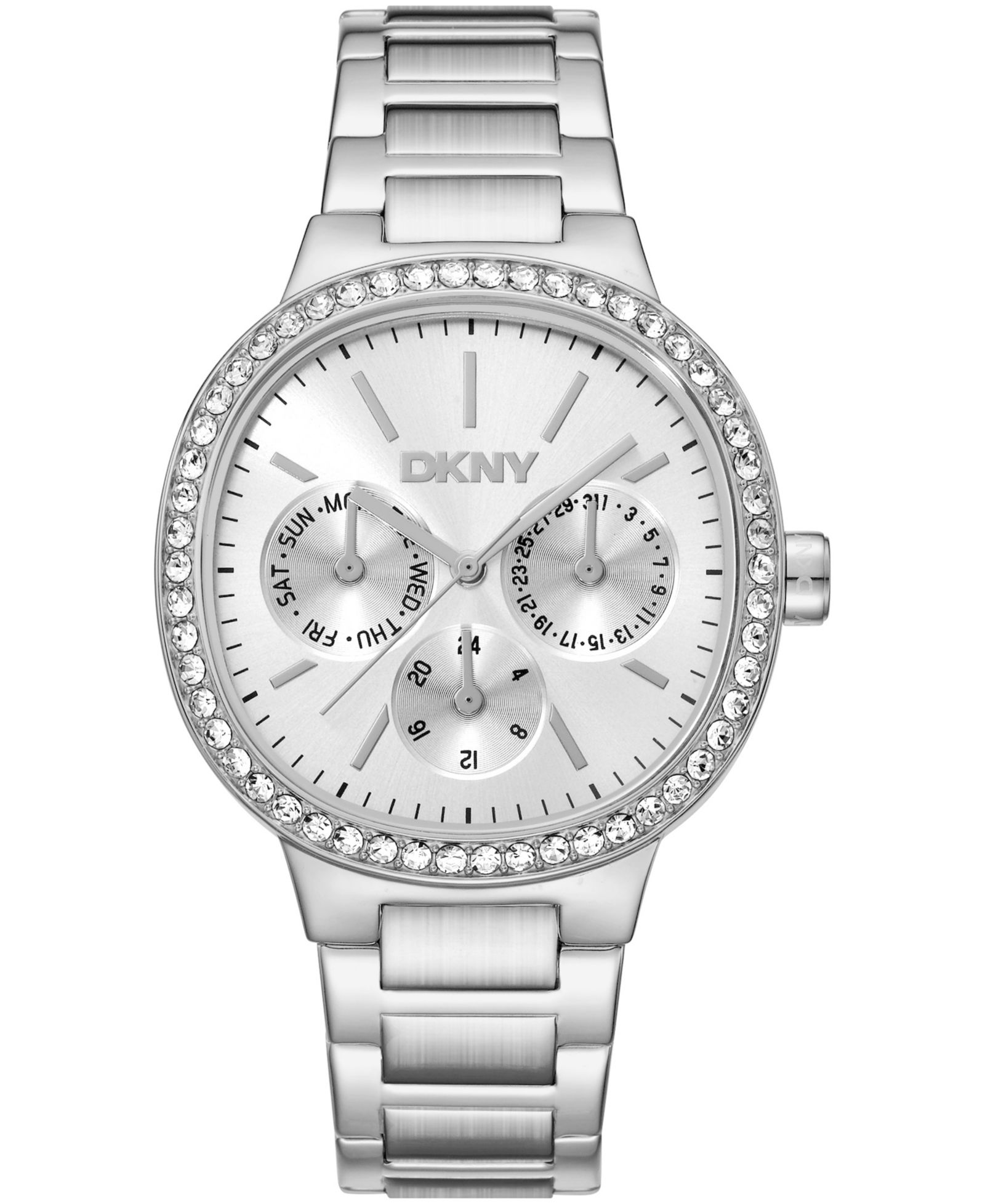 Женские часы DKNY с серебристым циферблатом и стальным браслетом, 36mm