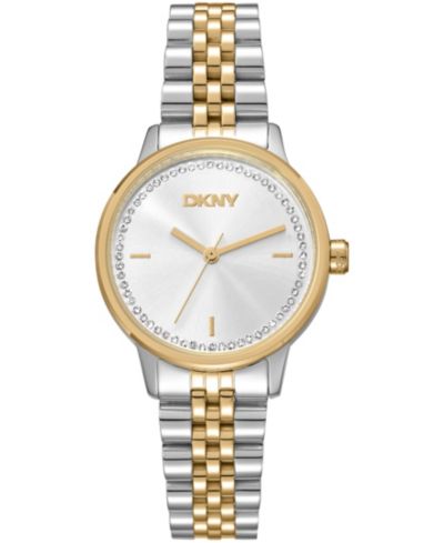 DKNY часы DKNY с серебряным акцентом из двухцветного золота и нержавеющей стали, 30mm