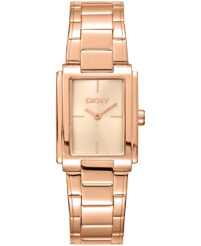 DKNY Женские наручные часы из нержавеющей стали с розовым золотым циферблатом, 23 x 30mm