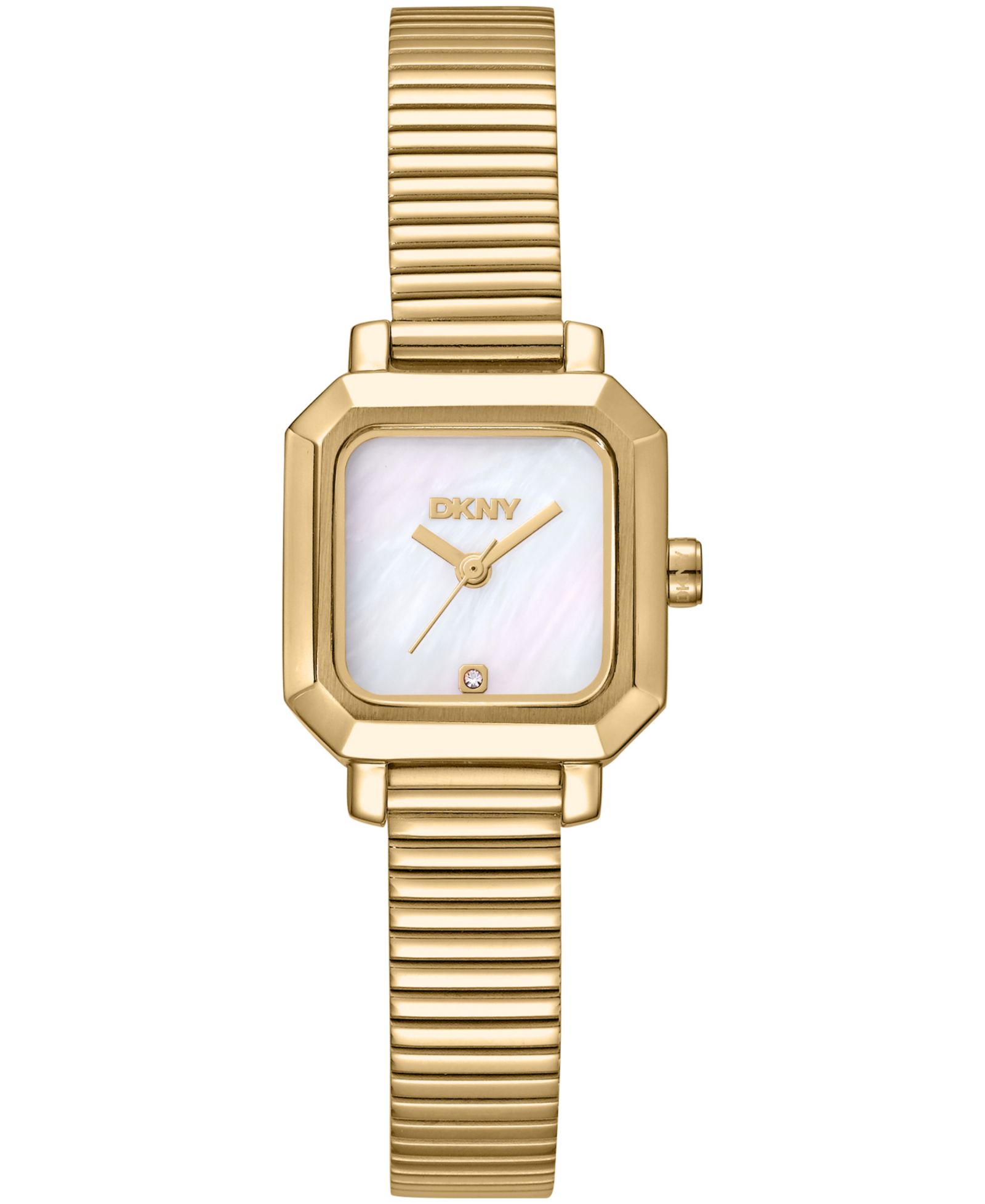 Женские часы DKNY White MOP Dial Gold-Tone Stainless Steel Tubogas 22mm