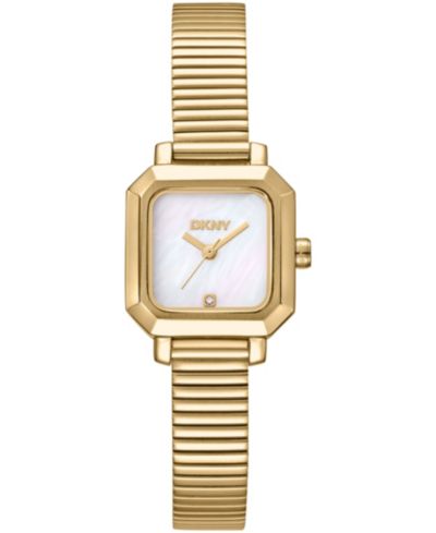 Женские часы DKNY White MOP Dial Gold-Tone Stainless Steel Tubogas 22mm