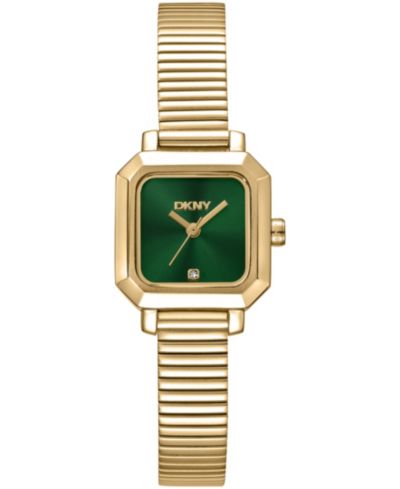Женские часы DKNY Dark Green Gold-Tone Stainless Steel Tubogas 22mm