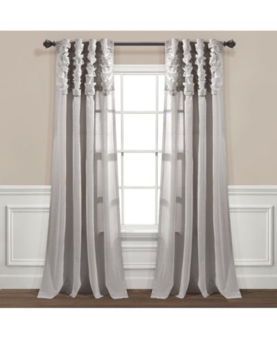 Штора Lush Decor Ruched Waterfall Linen Textured, 52"W x 84"L, светло-серый