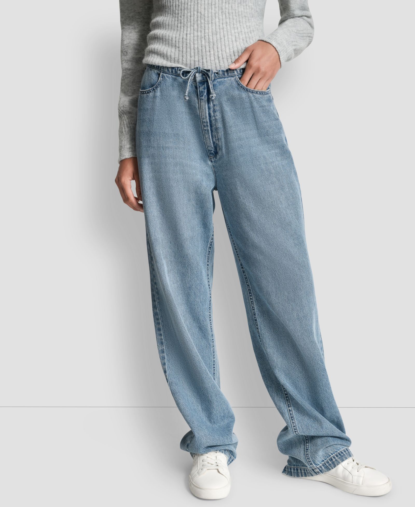 Джинсы DKNY Jeans Petite Mid-Rise Drawstring Relaxed Fit