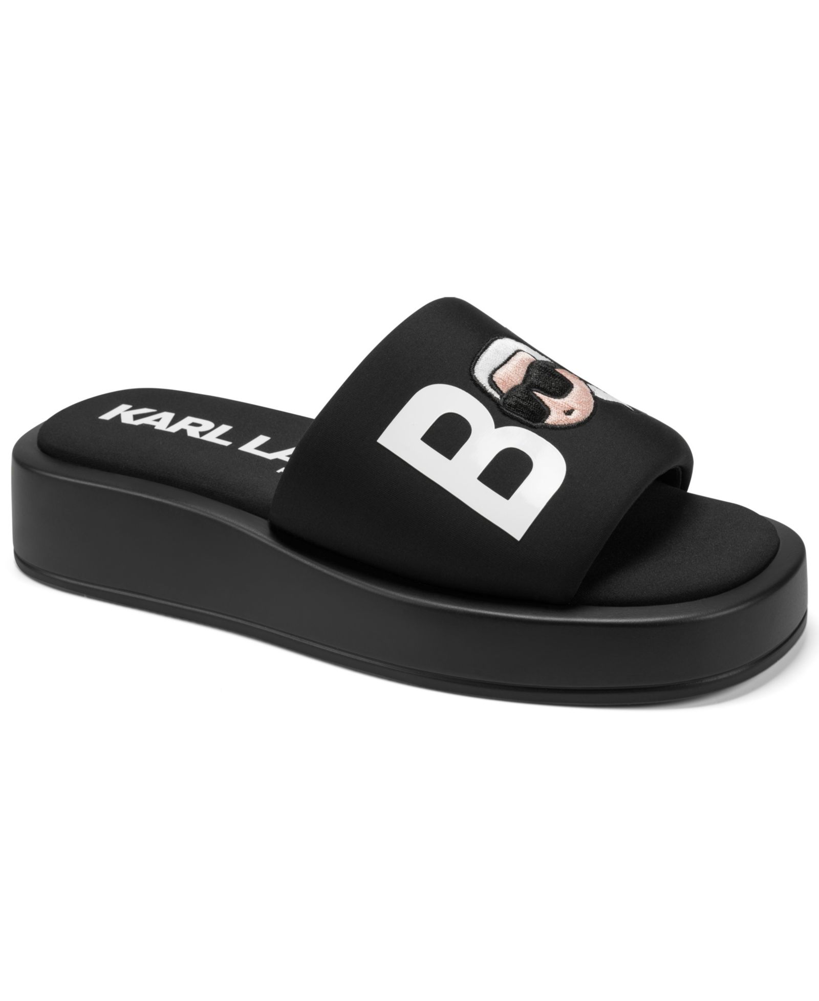 KARL LAGERFELD PARIS Women's Opal Bonjour Platform Slide Sandals