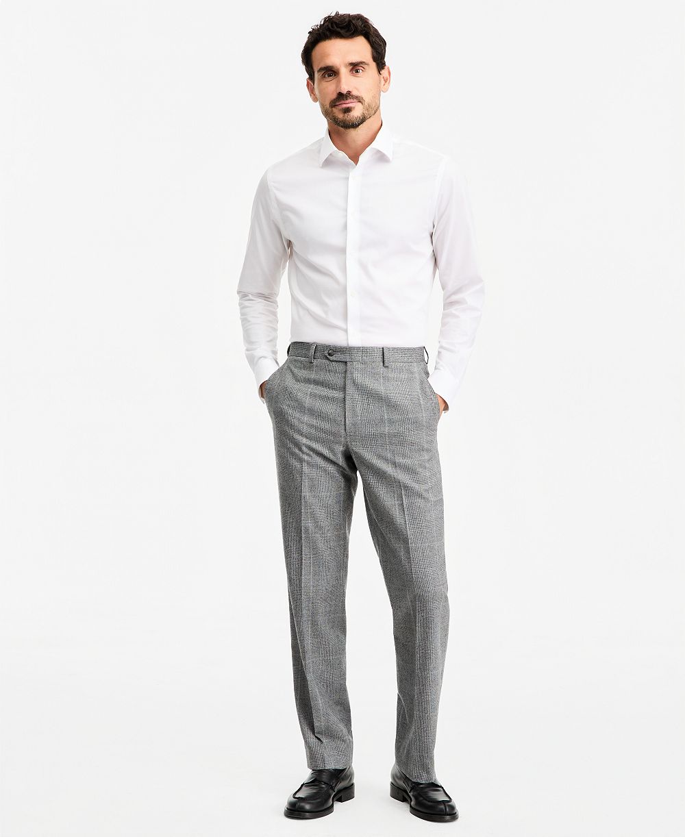 Michael Kors Men's Classic-Fit Wool-Blend Stretch Plaid Suit Separate Pants