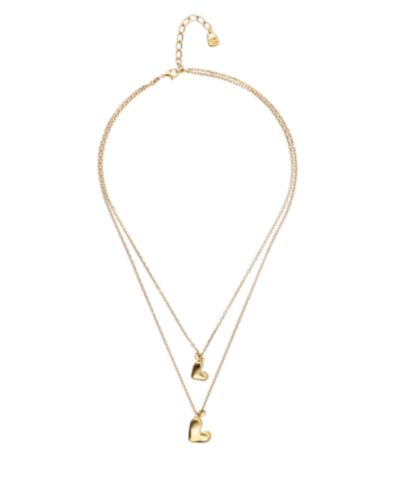 Ожерелье Unode50 с двойным напылением 18K Gold с двумя сердцами