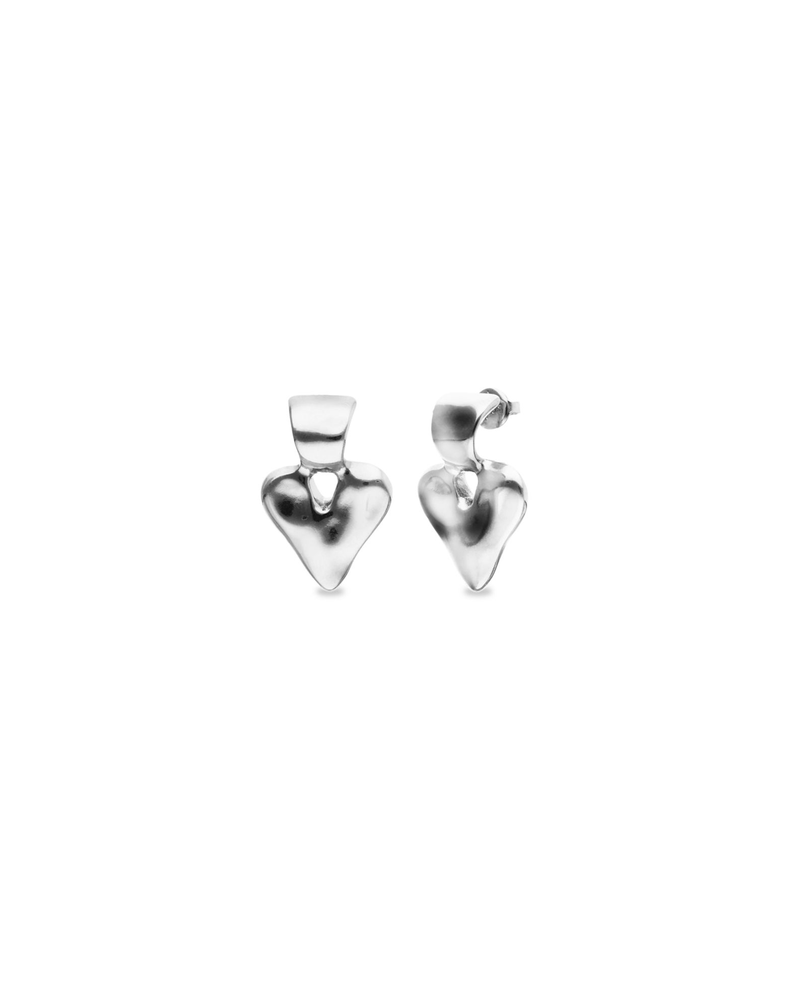 Unode50 Sterling Silver Plated Heart Shaped Earrings