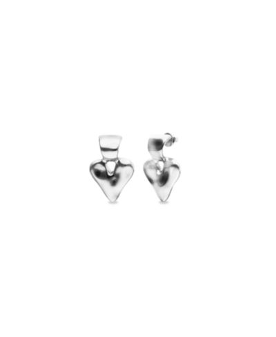 Unode50 Sterling Silver Plated Heart Shaped Earrings