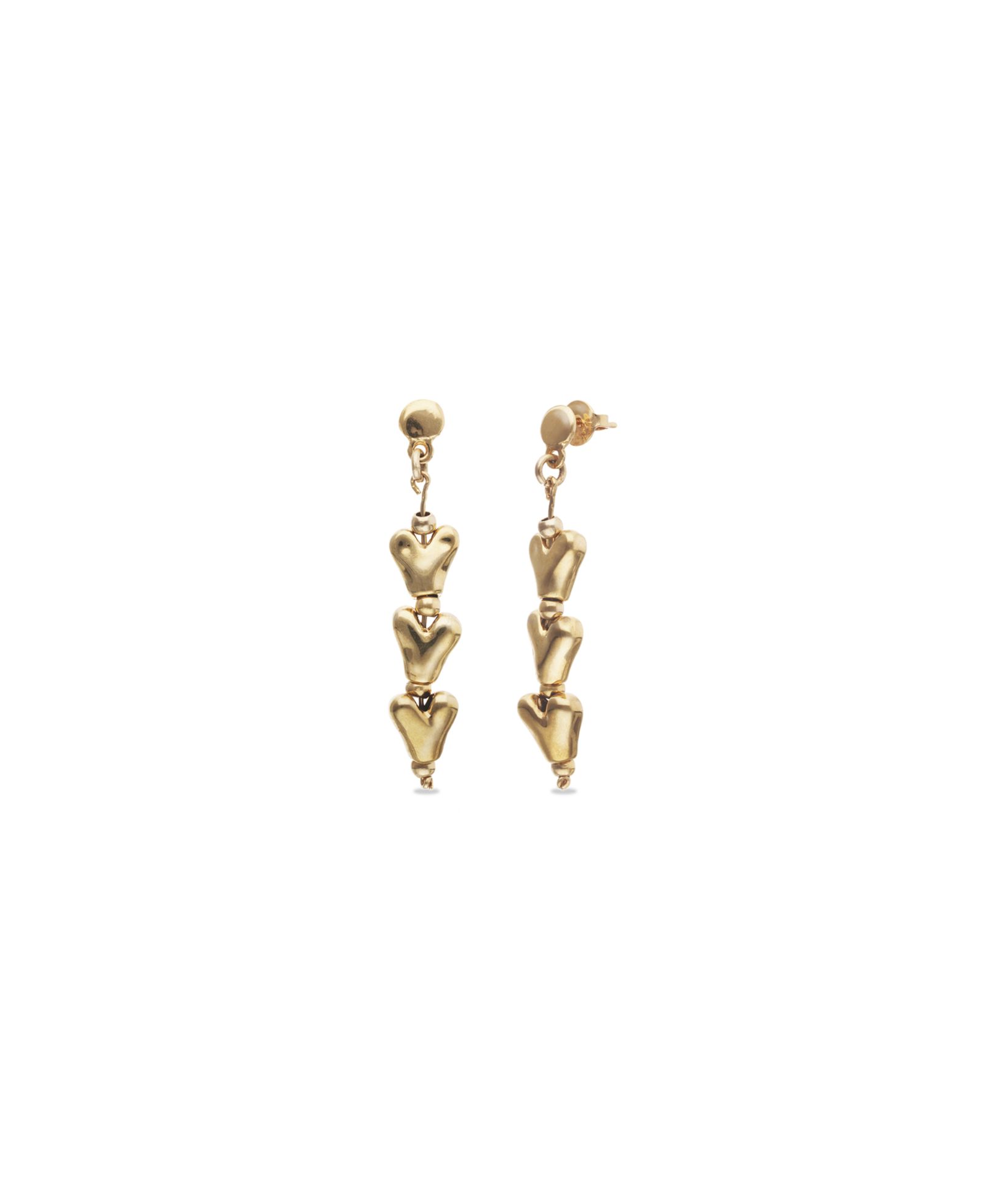 Серьги Unode50 18K Gold Plated Heart Shaped Long