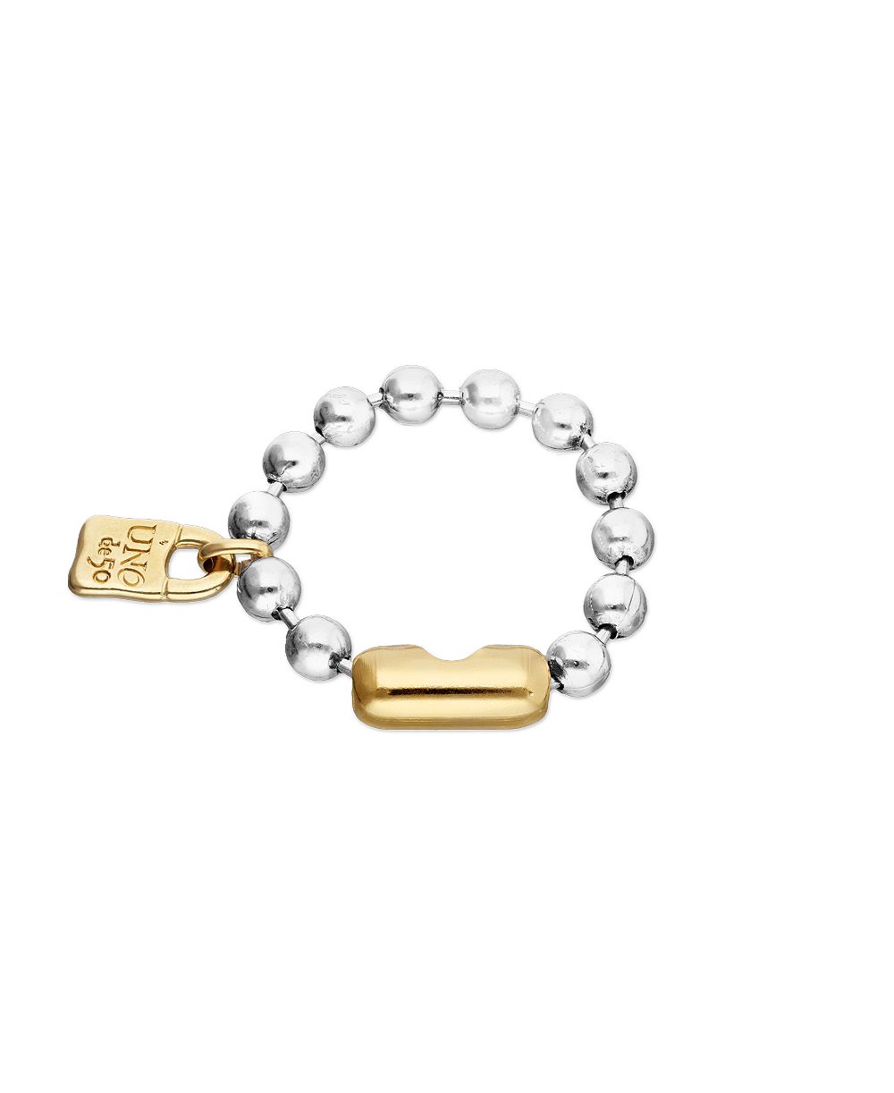 Браслет Unode50 Sterling Silver Plated Ball with Clasp And Lock 18K Gold