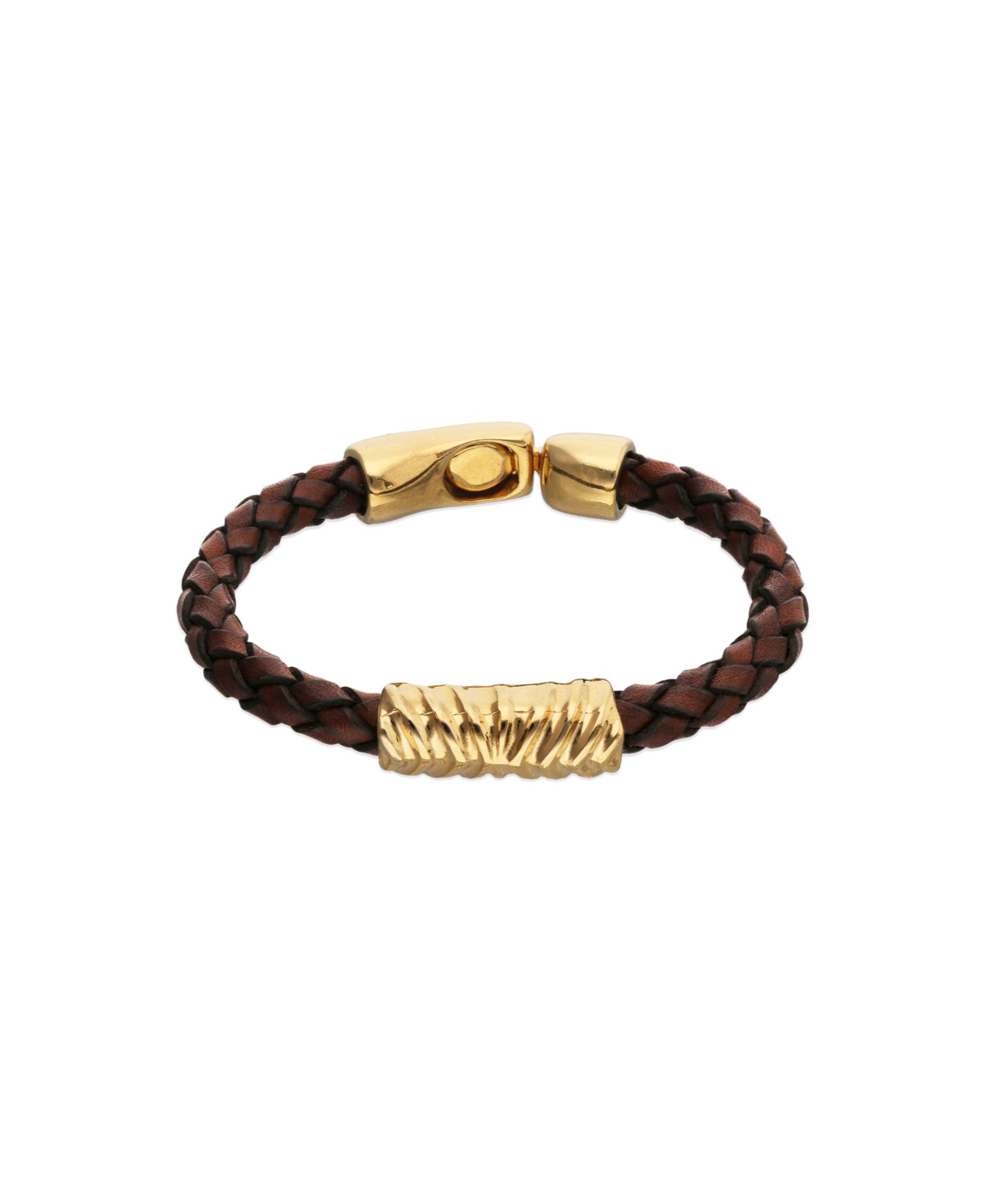 Unode50 Браслет Leather And 18K Gold Alloy with Links