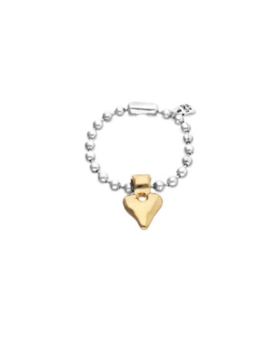 Браслет Unode50 Sterling Silver Plated Ball с золотым сердцем