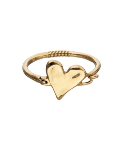 Unode50 Metal Alloy Semi Rigid Bracelet Plated in Sterling Silver with Heart Detail