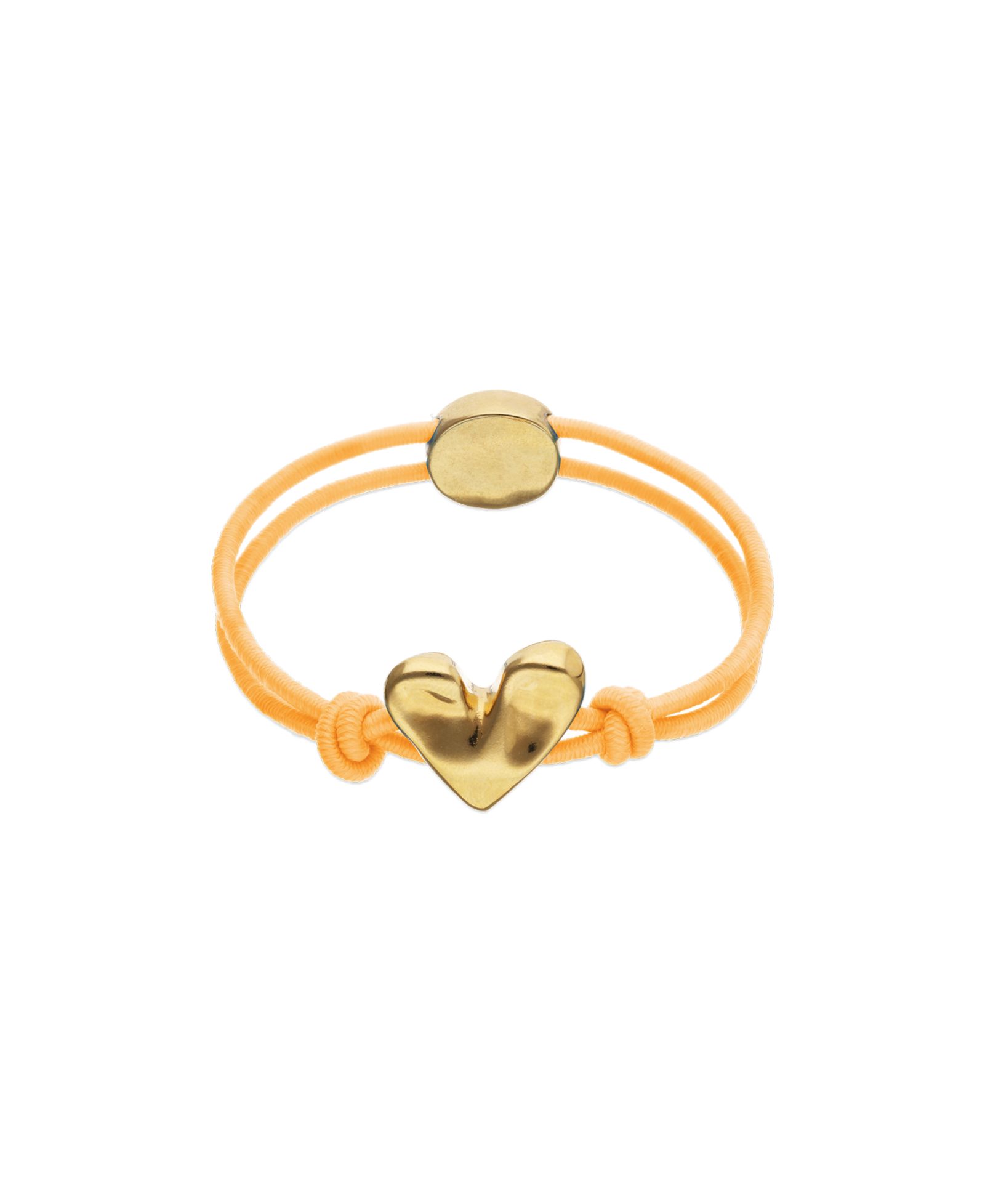 Unode50 Orange Elastic Thread 18K Gold Plated Bracelet with Heart